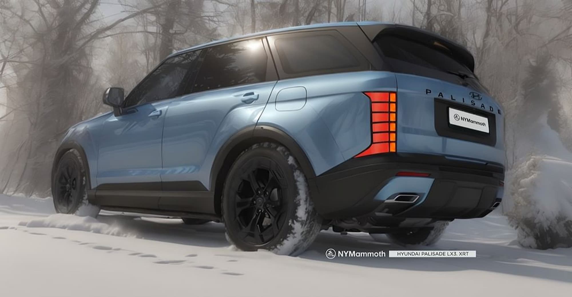 Hyundai Palisade второго поколения показали в лесу и снегу